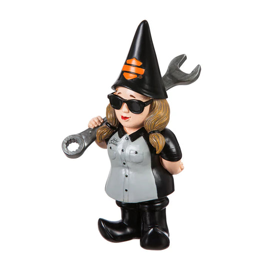Gnoma da Giardino Harley-Davidson Lady Mechanic Gnome