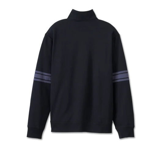 Felpa in pile Bar & Shield con cerniera - Nero