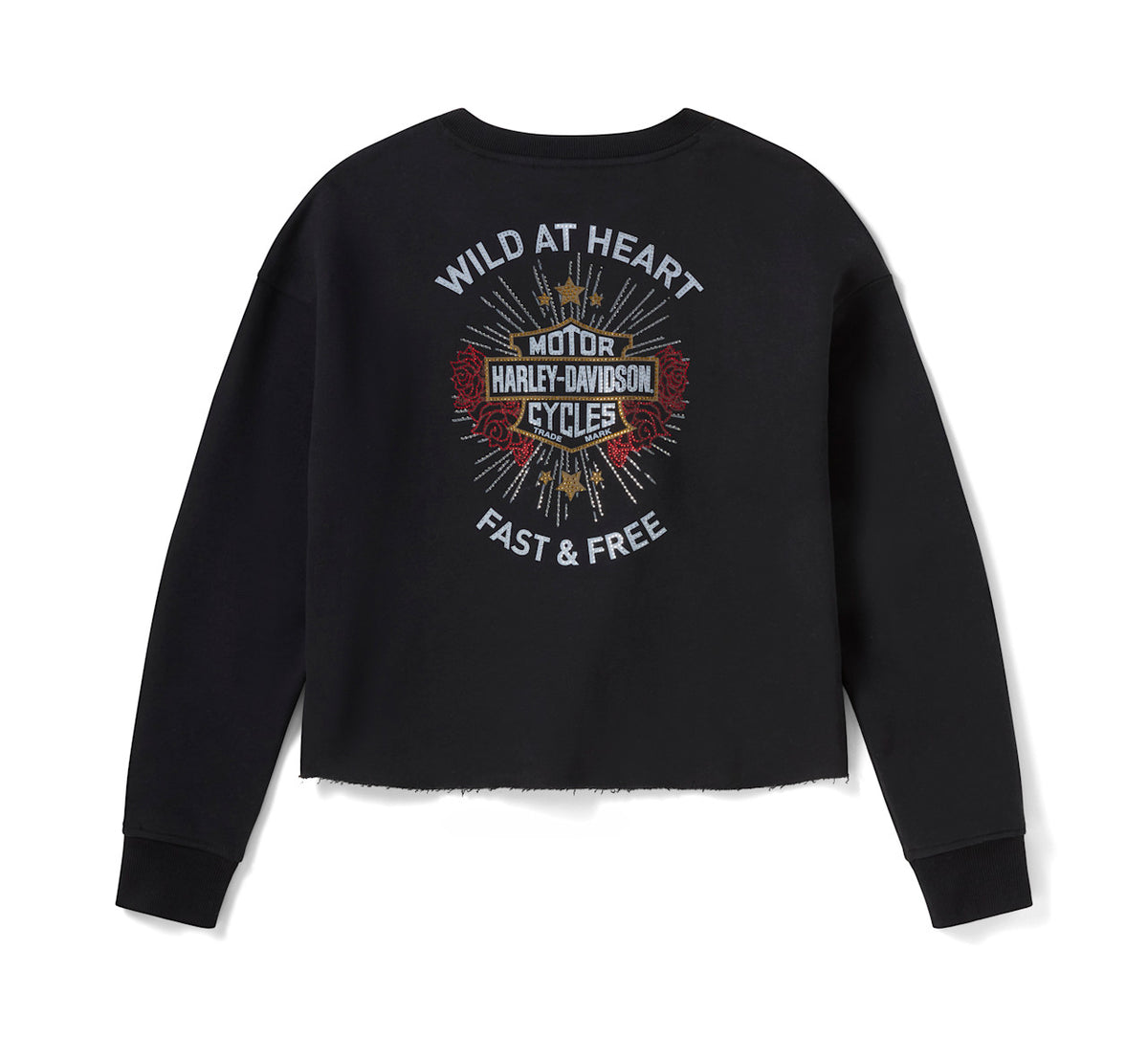 Felpa girocollo da donna Iron Rose in pile - Harley Black