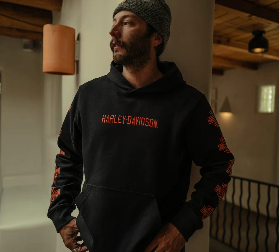 FELPA PULLOVER ESSENTIAL BAR & SHIELD DA UOMO - HARLEY BLACK