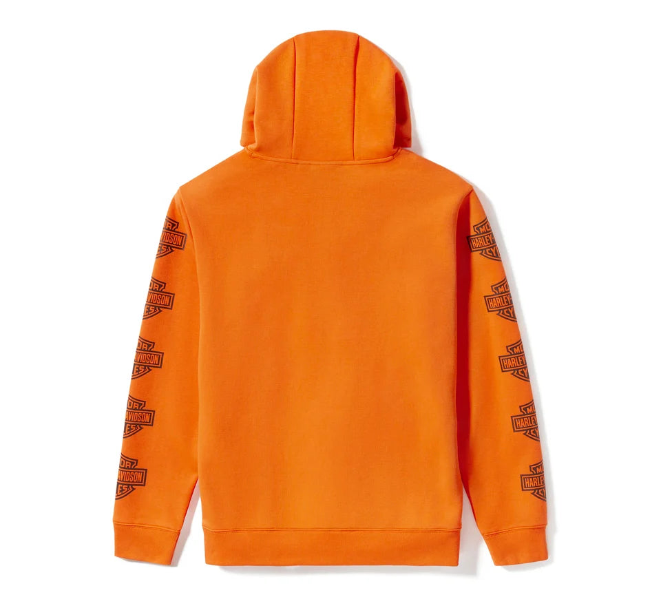 FELPA PULLOVER ESSENTIAL BAR & SHIELD DA UOMO - HARLEY ORANGE