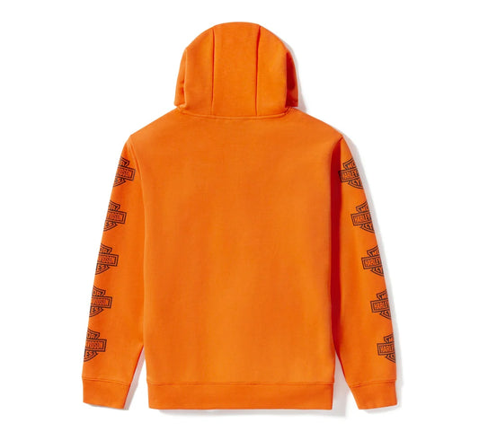 FELPA PULLOVER ESSENTIAL BAR & SHIELD DA UOMO - HARLEY ORANGE