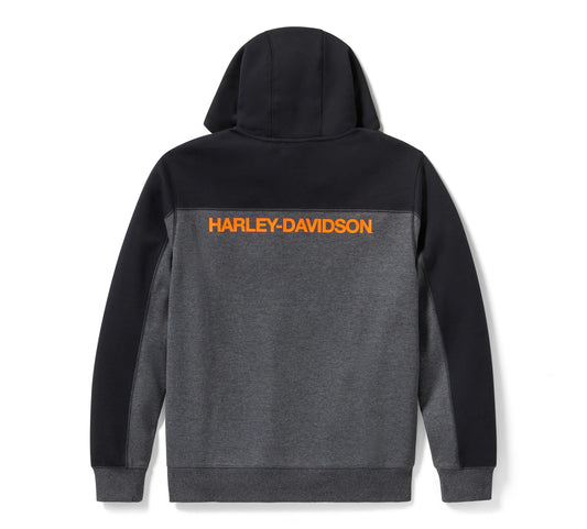 Felpa Zip Uomo Logo Grigio-Nero