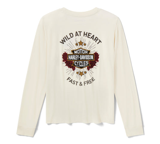 Top a maniche lunghe da donna Bling Iron Rose - Birch