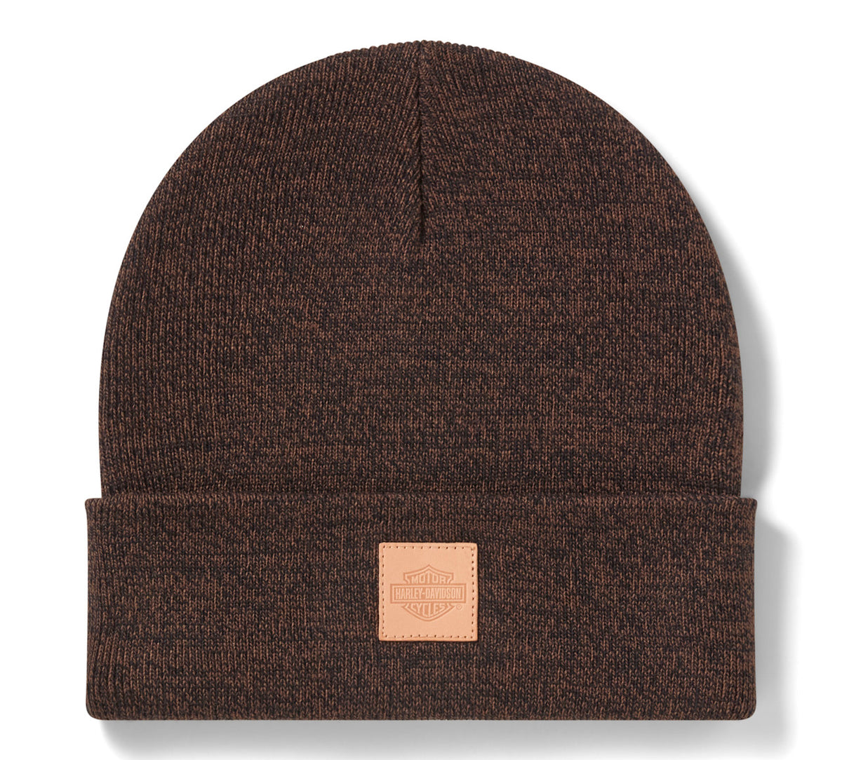 Berretto da uomo Forever Harley in pelle con toppa - Coffee