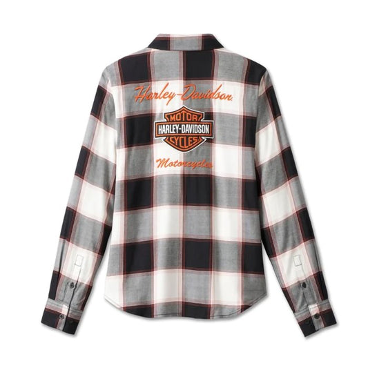 Camicia a quadri con logo classico da donna