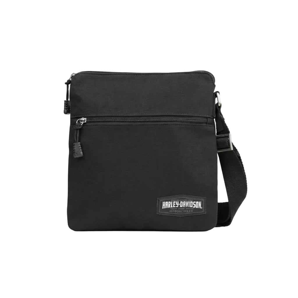 Borsa a tracolla in tela Harley-Davidson® HD Script da uomo, nera