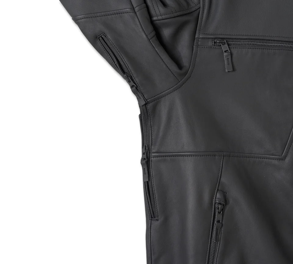 Willie G Skull Graphic Leather Riding Jacket