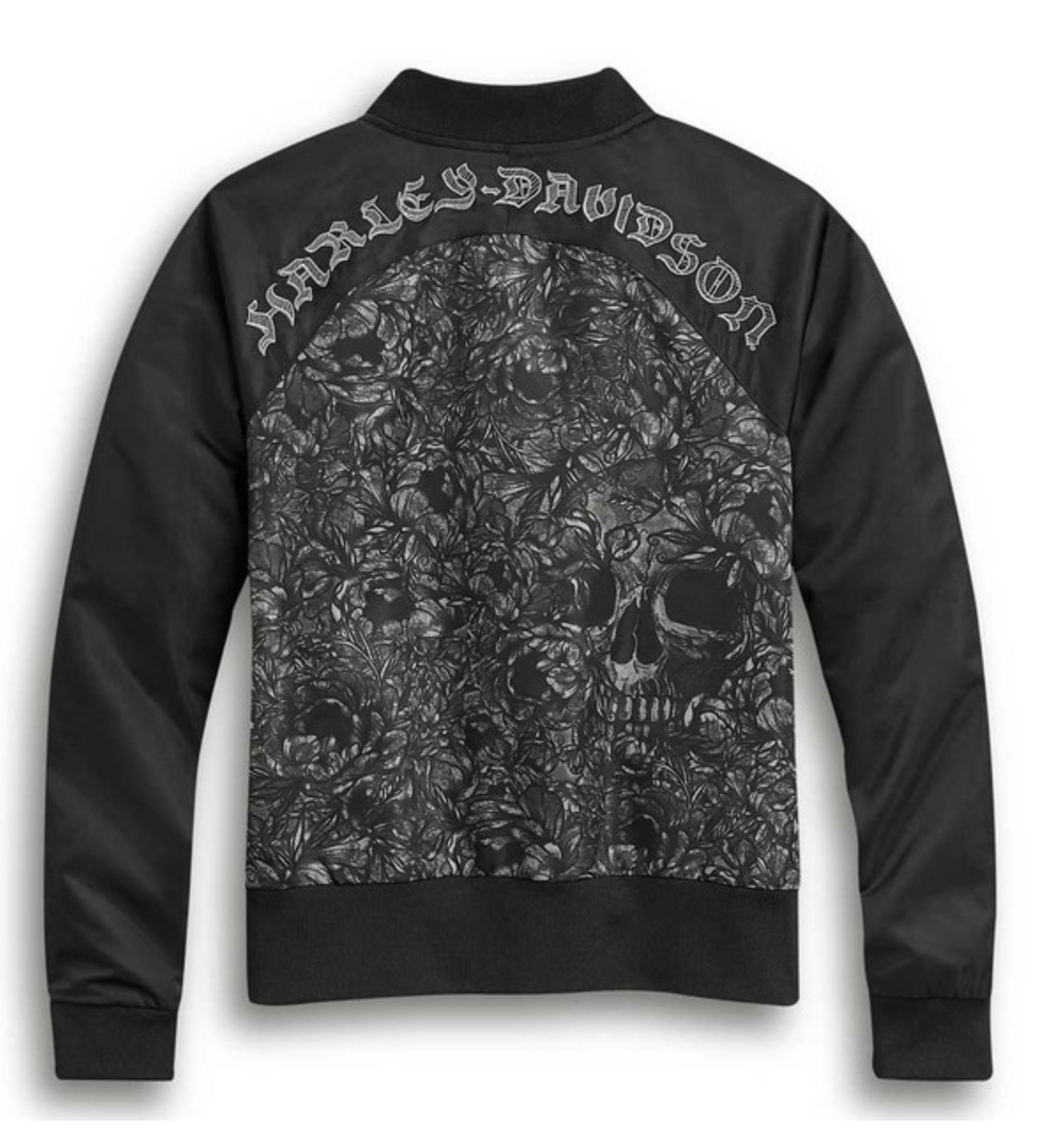 Giacca Bomber con teschio e stampa allover