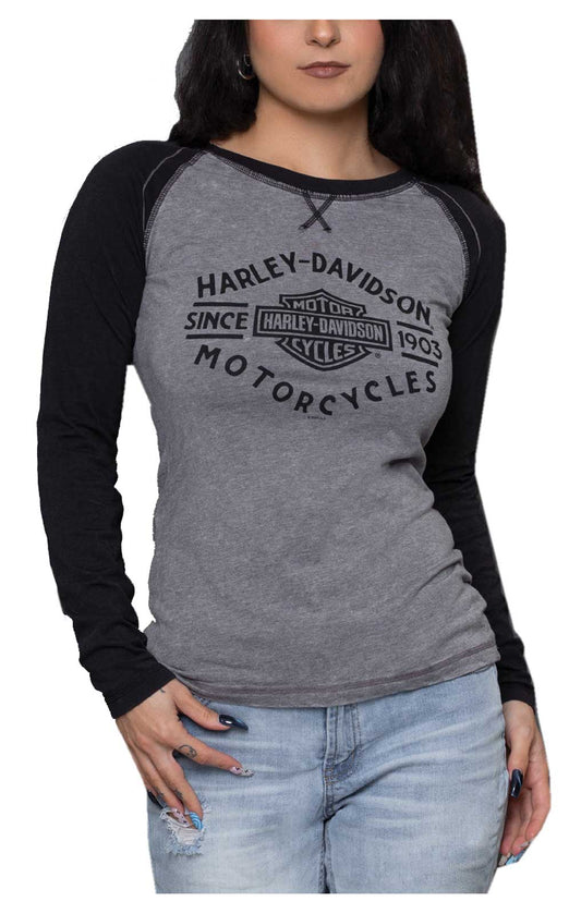 Maglia manica lunga H-D Torino Affluent Raglan da donna