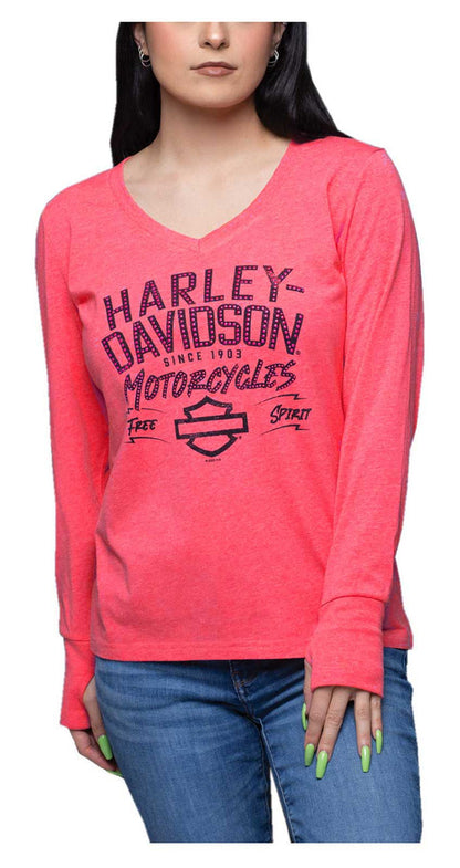 Maglia manica lunga H-D Torino Worn Text da donna