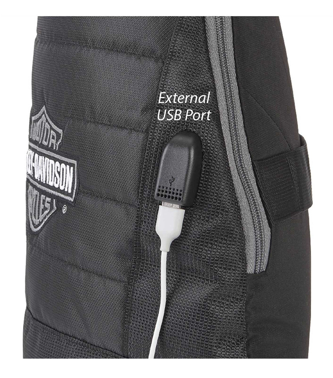 Zaino da viaggio trapuntato Harley-Davidson® Bar & Shield Deluxe USB