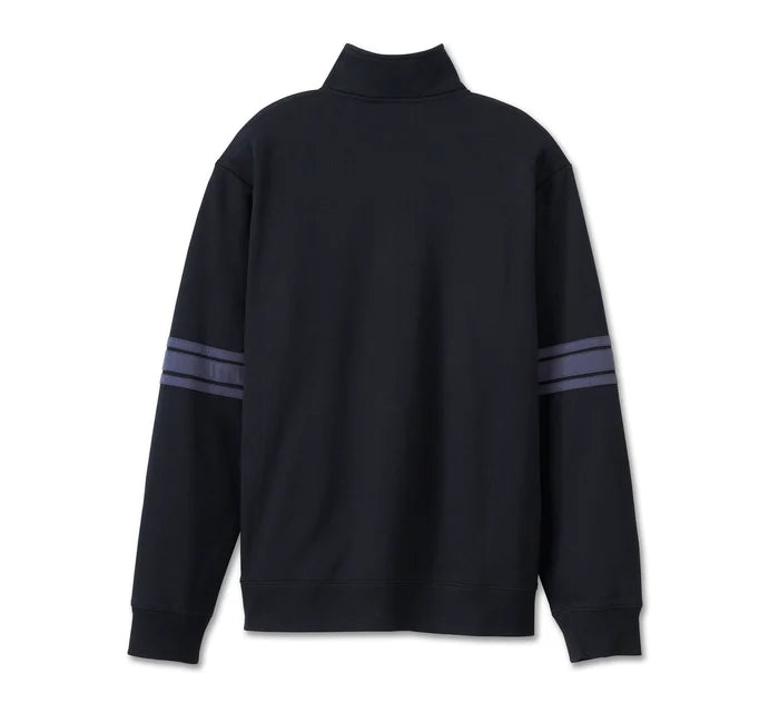 Felpa in pile Bar & Shield con cerniera - Nero