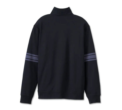 Felpa in pile Bar & Shield con cerniera - Nero