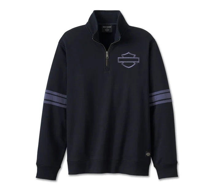 Felpa in pile Bar & Shield con cerniera - Nero