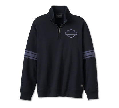 Felpa in pile Bar & Shield con cerniera - Nero