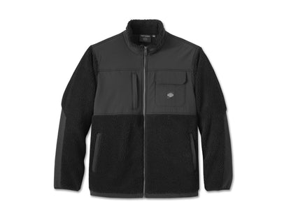 Giacca in maglione nero Sherpa Full Zip Harley