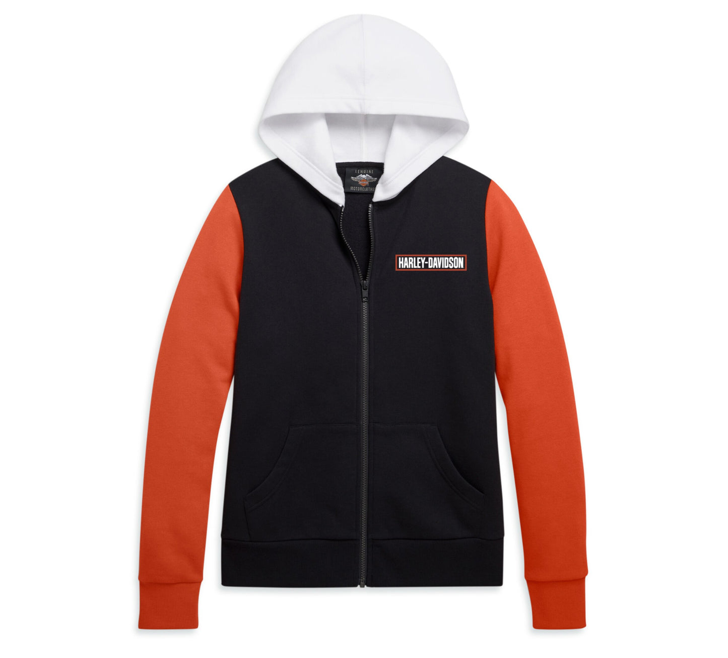 Felpa con cappuccio e zip Colorblok da donna