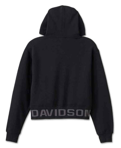 Felpa corta con zip e cappuccio Harley-Davidson® Harley Black