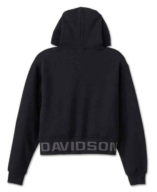 Felpa corta con zip e cappuccio Harley-Davidson® Harley Black