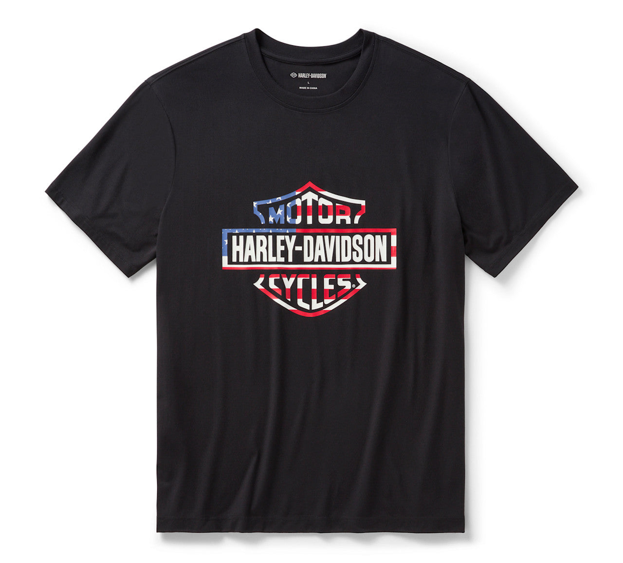 Camicia da uomo a maniche corte con stelle e strisce - Harley Black