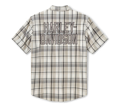 Camicia a quadri a maniche corte da uomo H-D Essential