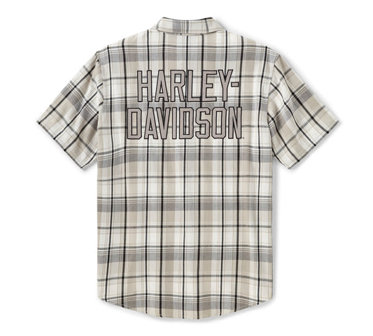 Camicia a quadri a maniche corte da uomo H-D Essential