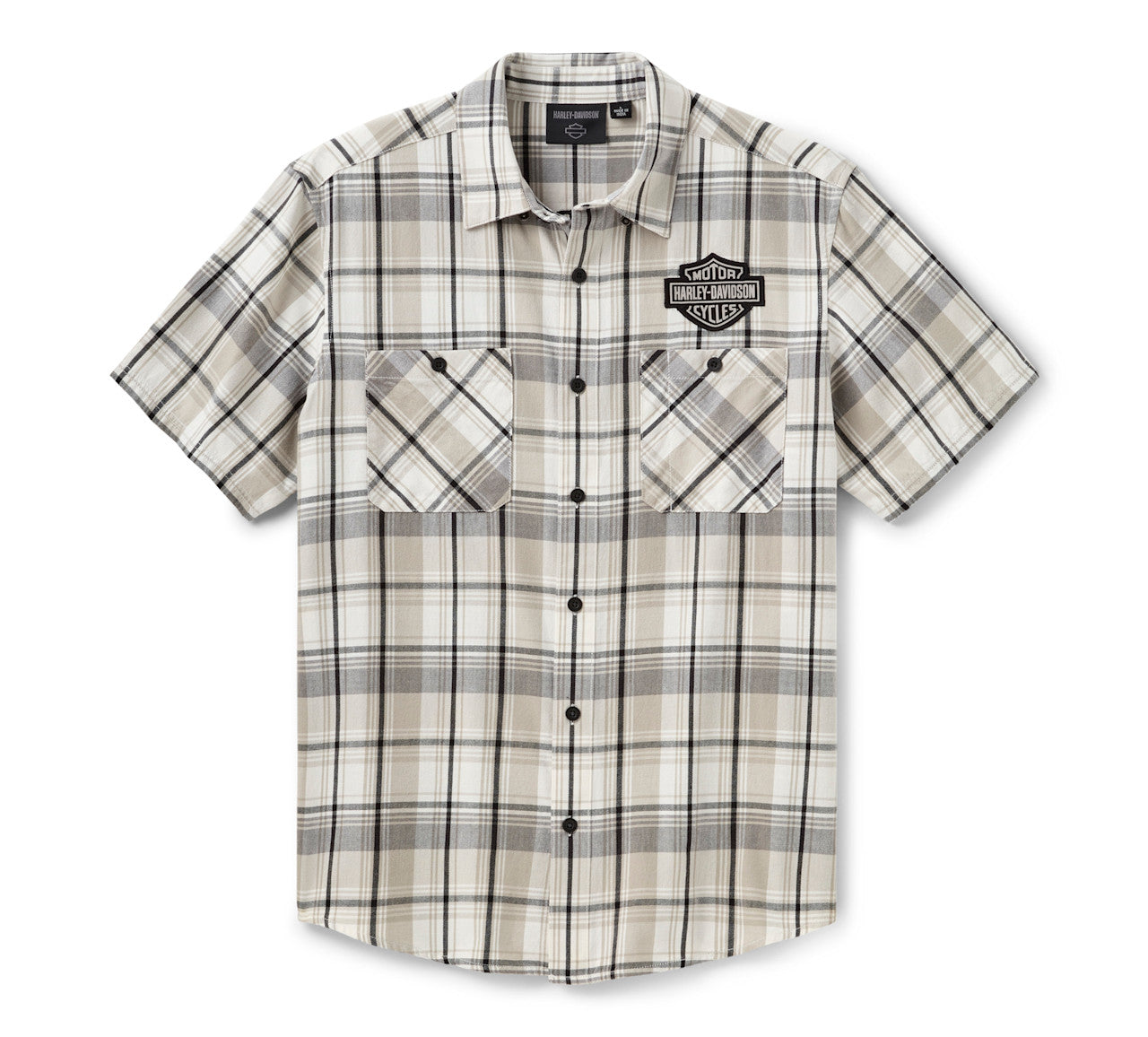 Camicia a quadri a maniche corte da uomo H-D Essential