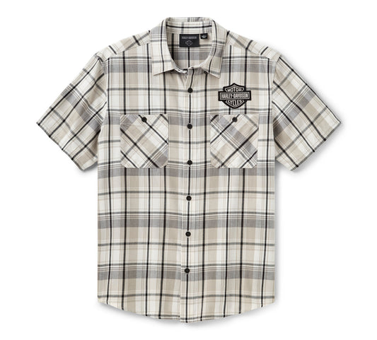 Camicia a quadri a maniche corte da uomo H-D Essential