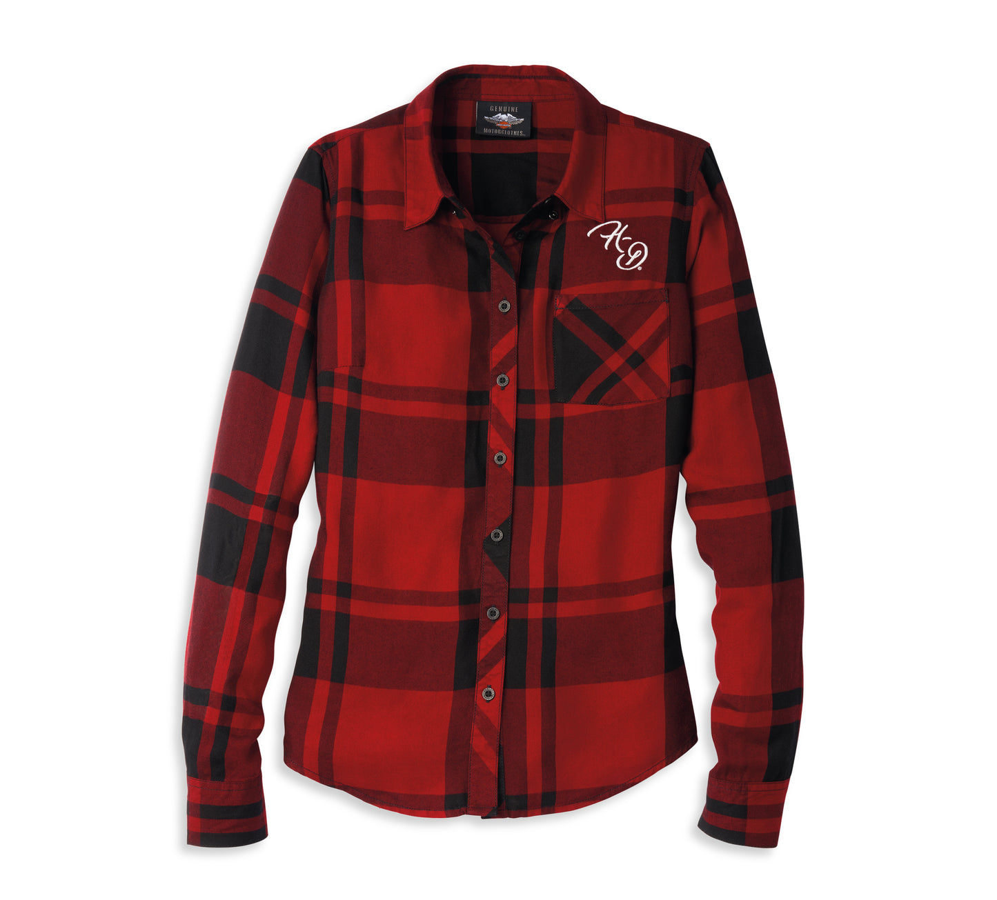 Camicia a quadri con tasca Dark Red Plaid
