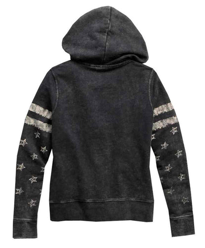 Felpa con cappuccio e cerniera Distressed