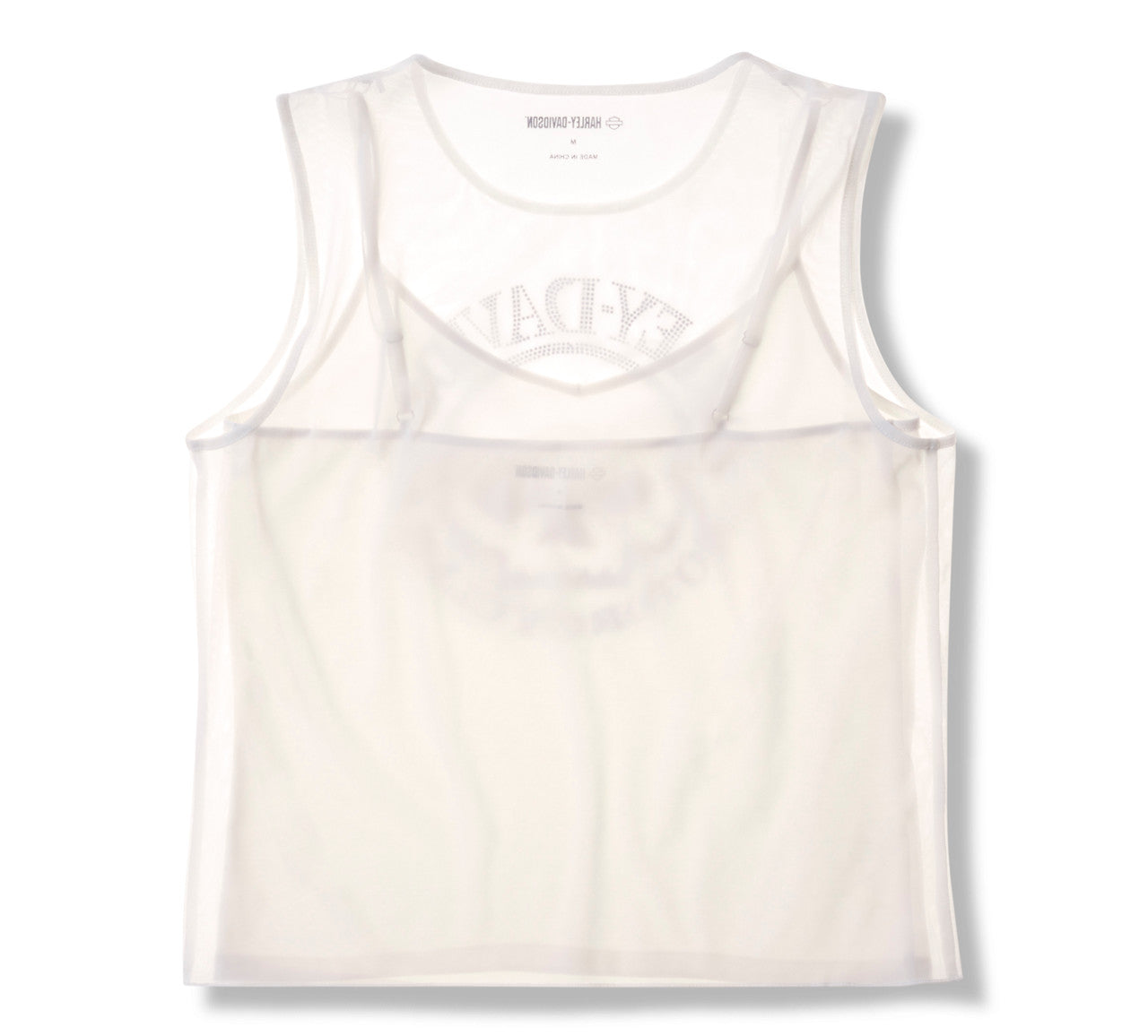 Top in rete Willie G Skull Bling da donna - Cloud Dancer