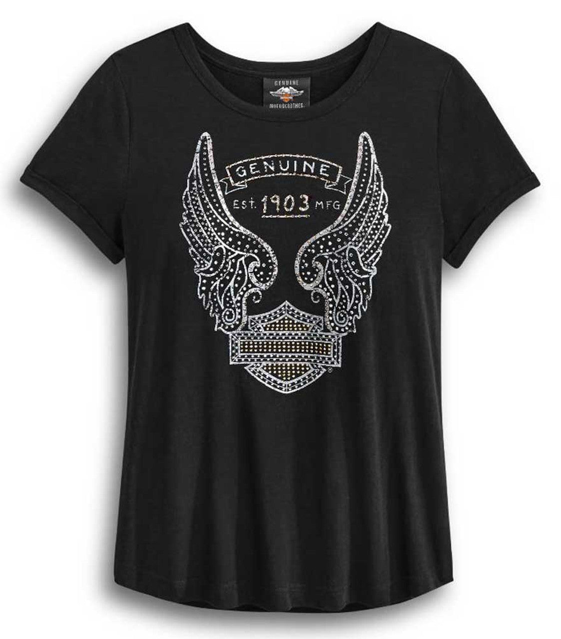 T-Shirt Harley-Davidson® Embellished Metallic Printed