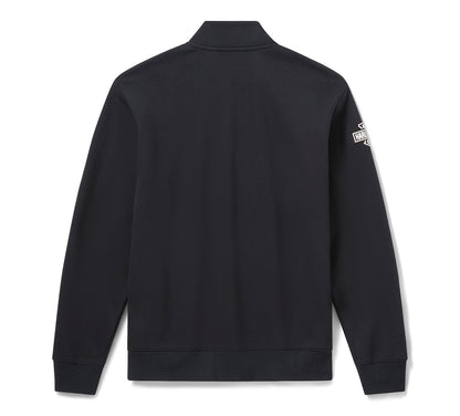 Felpa da uomo H-D Essential con cerniera a 1/4 - Harley Black
