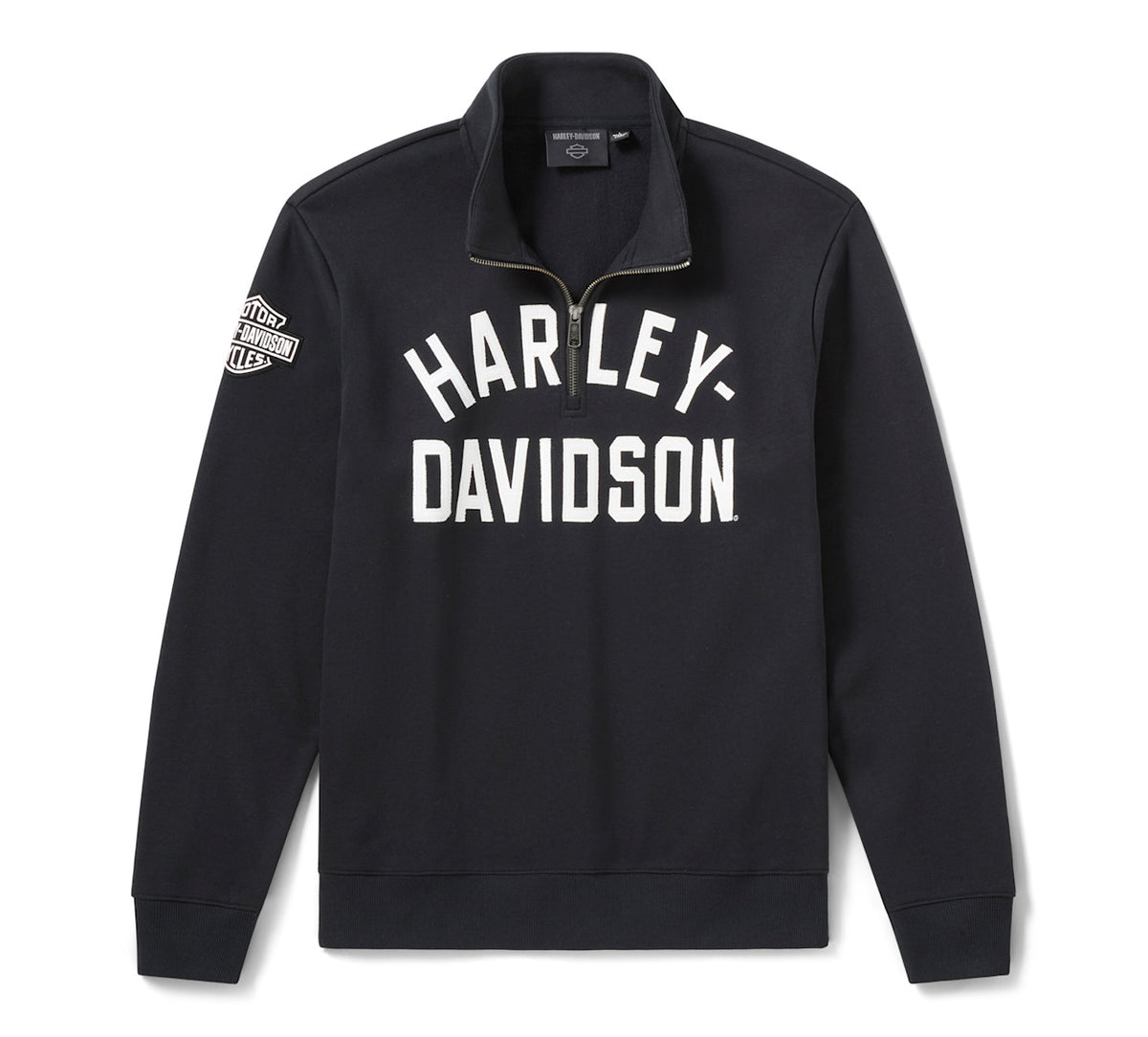 Felpa da uomo H-D Essential con cerniera a 1/4 - Harley Black