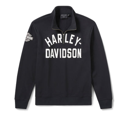 Felpa da uomo H-D Essential con cerniera a 1/4 - Harley Black