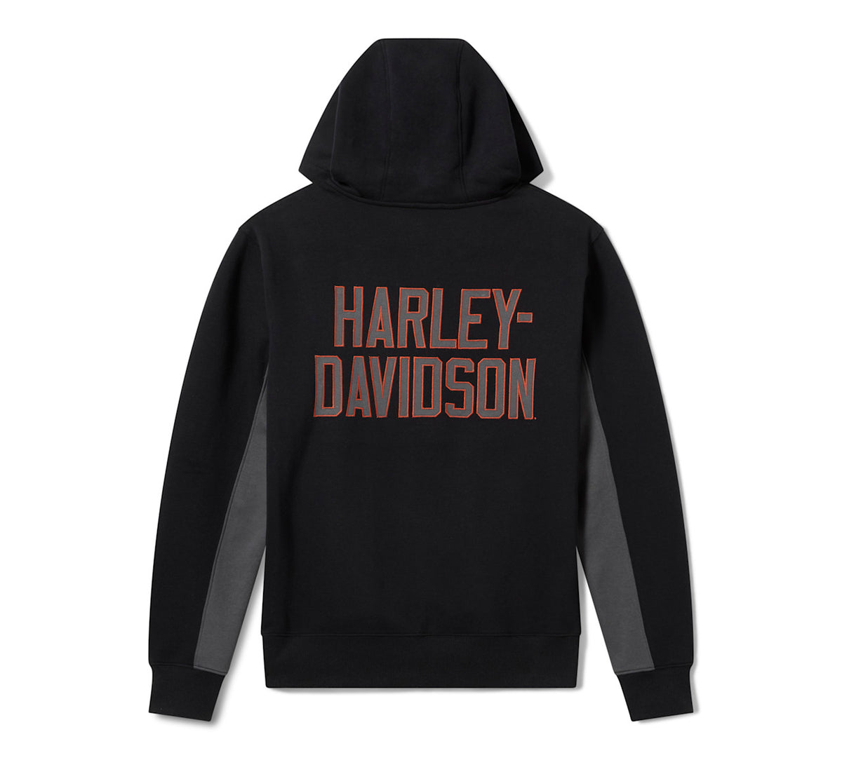 Felpa con cappuccio e zip integrale H-D Essential da uomo - Colorblock - Harley Black & Asphalt
