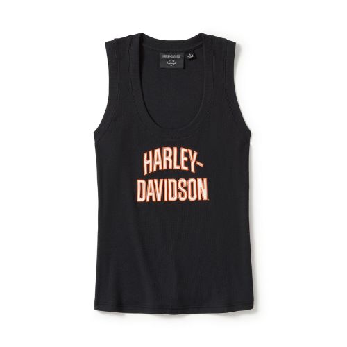 Canotta Harley-Davidson® Women's Essential Arched Font Ribbed Tank - Harley Black