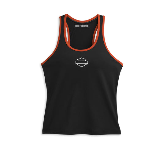Canotta Performance Tank con logo Bar & Shield da donna