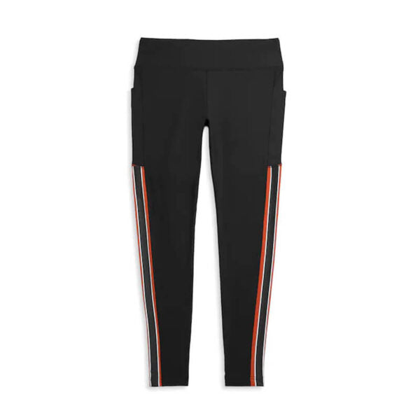 Leggings in maglia a righe con tasche da donna