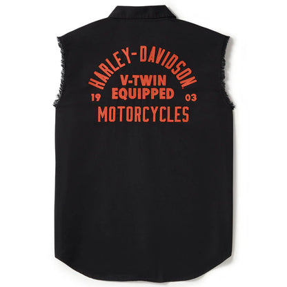 Camicia Smanicata harley-Davidson V-Twin Equipped Solid Blowout da uomo