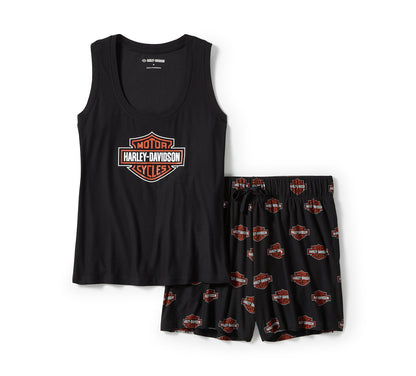 Set pigiama Bar & Shield con pantaloncino corto