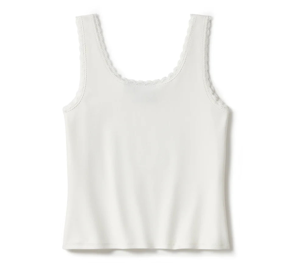 Canotta con pizzo Essential Bling - Cloud Dancer