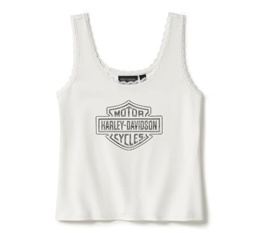 Canotta con pizzo Essential Bling - Cloud Dancer