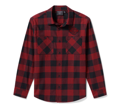 Camicia da uomo H-D Essential Buffalo Check in tessuto