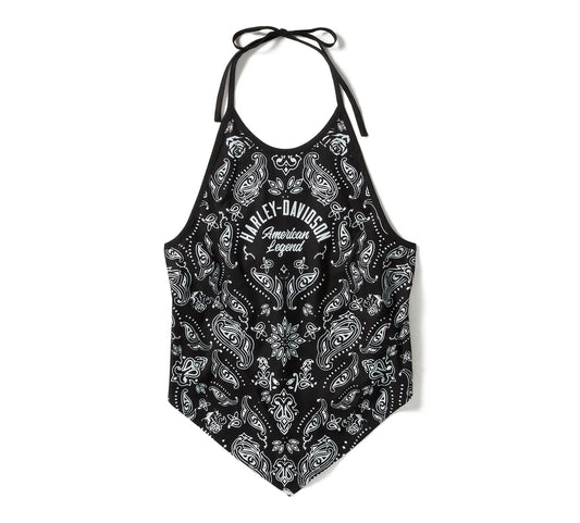 Top a Bandana Classic Paisley - Harley Black & White