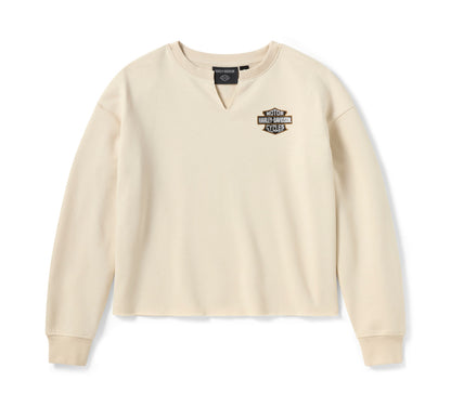 Felpa girocollo da donna Iron Rose in pile - Birch