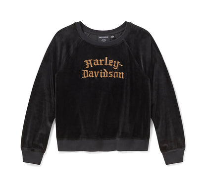 Maglia girocollo da donna Willie G Skull in velluto