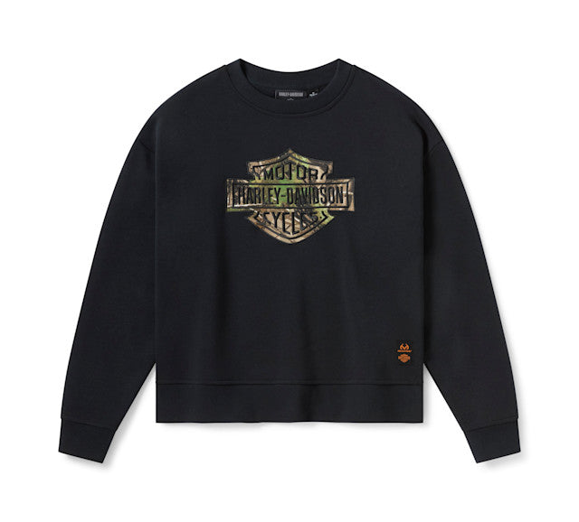 Felpa girocollo da donna Harley-Davidson x Realtree con grafica
