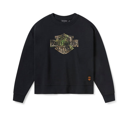 Felpa girocollo da donna Harley-Davidson x Realtree con grafica